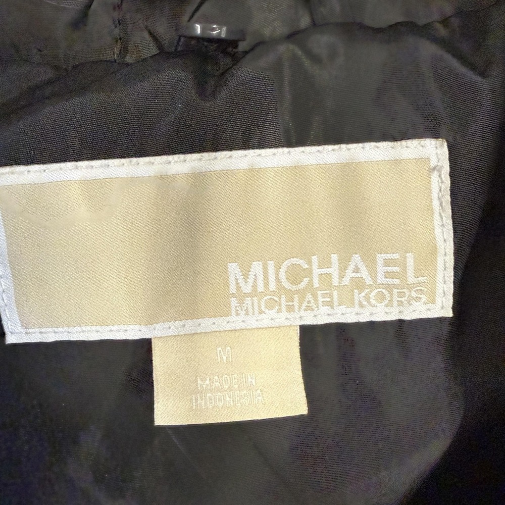 Michael Michael Kors Coat Womens Medium Green Down Puffer Quilted Zip Long‎ - Picture 11 of 16